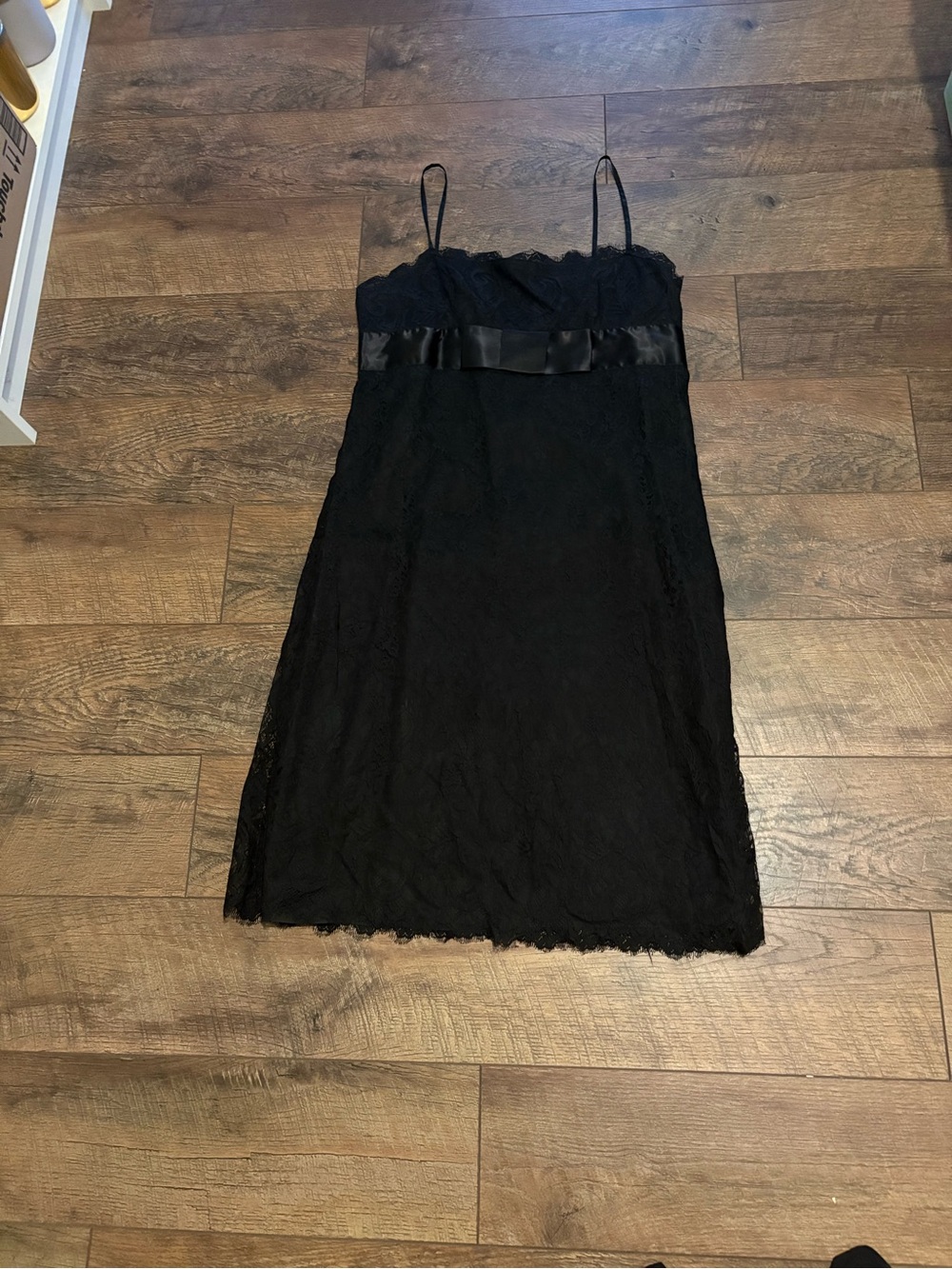 INC International Concepts Black Lace-Trim Slip Dress